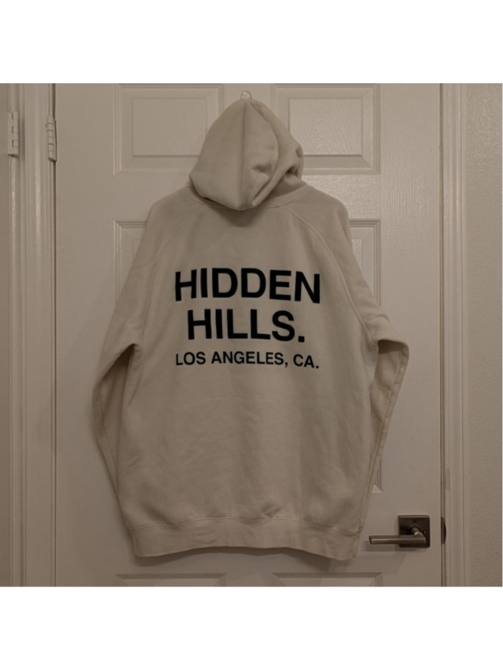 Hidden Hills Mens Hoodie Sweatshirt XL Gated Community Boxy Cream Green Sweater